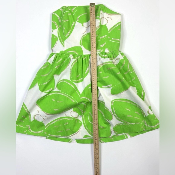 Lilly Pulitzer Dress Women’s 4 Mini Green White Leaf Print Zip - Picture 5 of 11